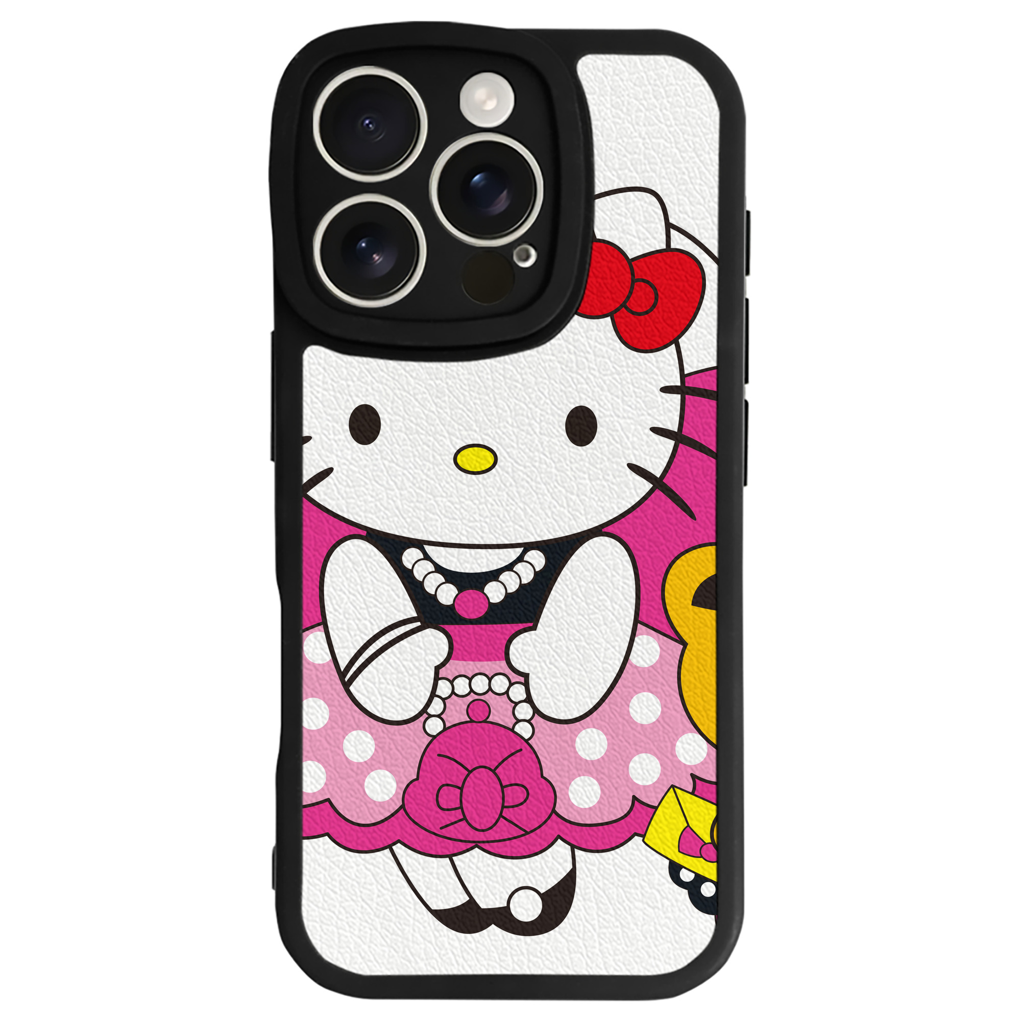 （画像用） Hello Kitty ハローキティ 【iPhone 16シリーズ対応】シリコンスマホケース（レザー調） 材質：シリコン